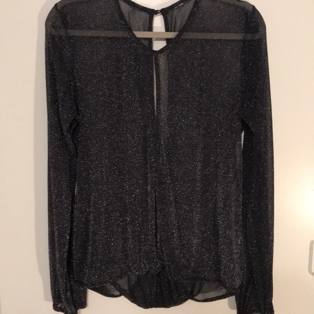 Sheer black glittery top